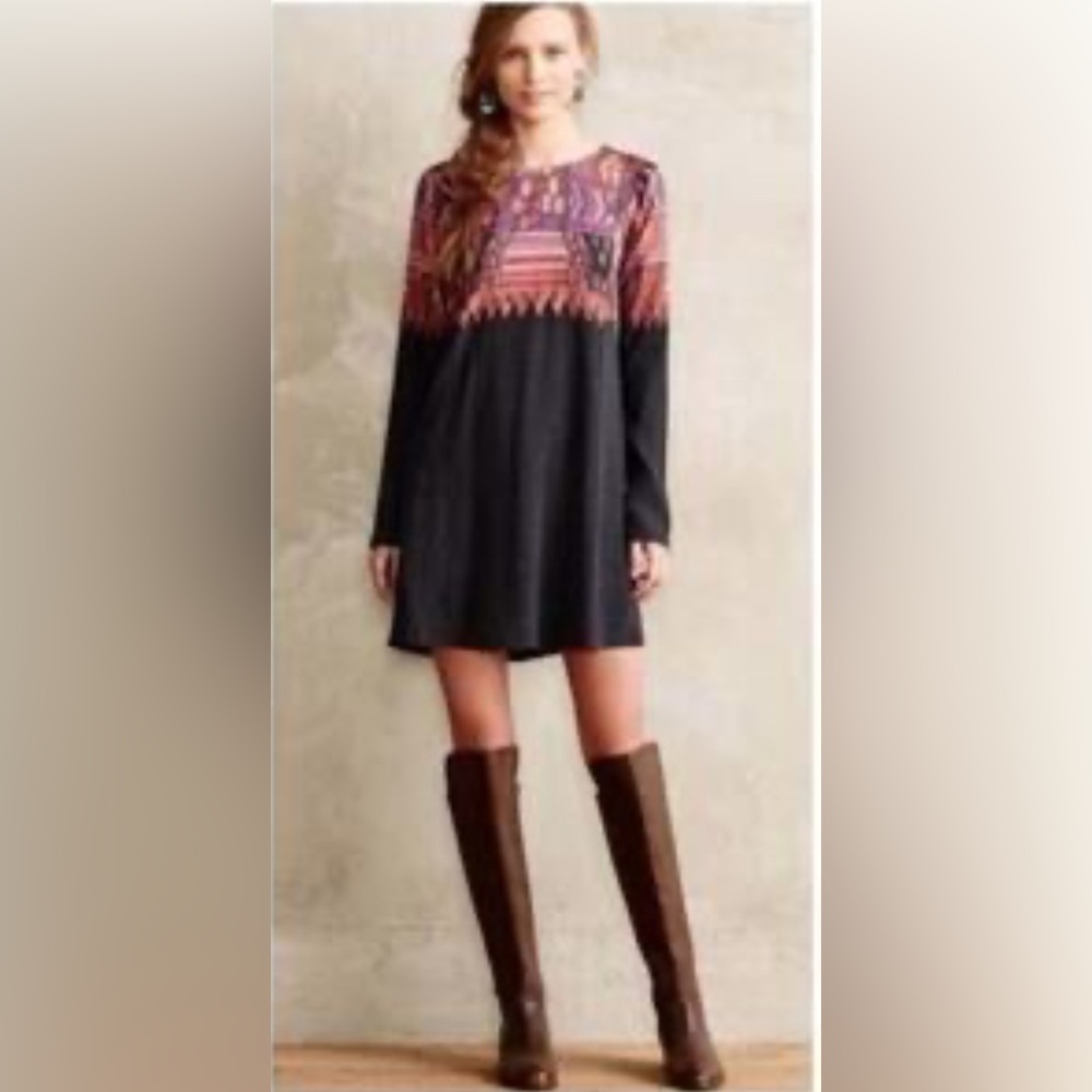 Anthropologie Daugava Petite Swing Tunic Dress, designer Cynthia Vincent.